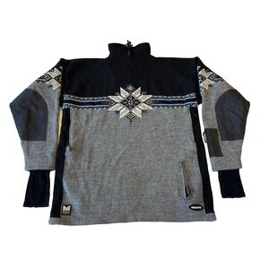 Dale Of Norway Windstopper Wool Sweater Mens XL Gray